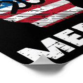 Rock Hand Merica Flag Amerika Rocker Men Poster (Ecke)