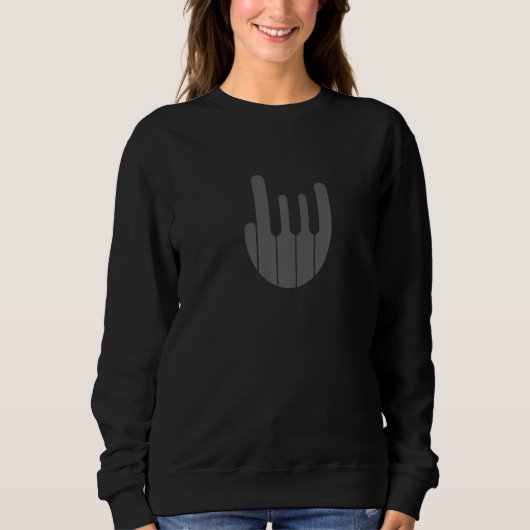 Rock Hand Piano Keyboard - Funny Cool Pianist Keyb Sweatshirt (Vorderseite)