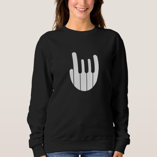 Rock Hand Piano Keyboard - Funny Cool Pianist Keyb Sweatshirt (Vorderseite)
