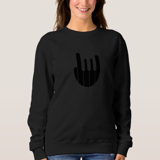Rock Hand Piano Keyboard - Funny Cool Pianist Keyb Sweatshirt (Vorderseite)