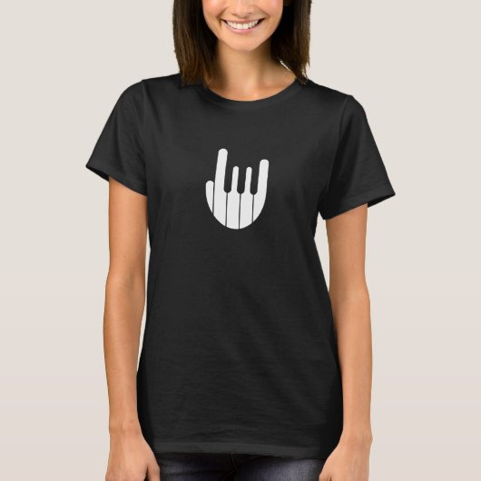 Rock Hand Piano Keyboard - Funny Cool Pianist Keyb T-Shirt (Vorderseite)