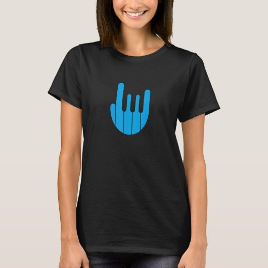 Rock Hand Piano Keyboard - Funny Cool Pianist Keyb T-Shirt (Vorderseite)