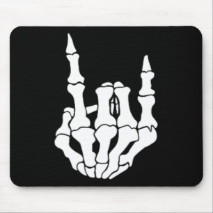 Rock Hand Skelett Vintage Rocker Schild Halloween  Mousepad