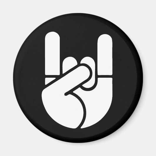 Rock Hand Stencil Magnet (Vorne)