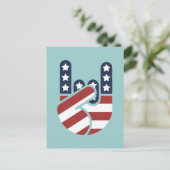 Rock Hand USA Postkarte (Stehend Vorderseite)