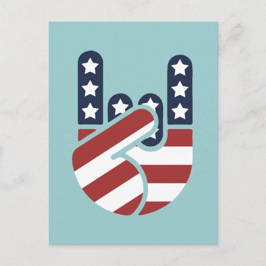 Rock Hand USA Postkarte (Vorderseite)