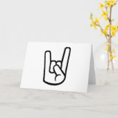 Rock-Hand-Zeichen Karte (Gelbe Blume)