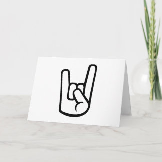 Rock-Hand-Zeichen Karte