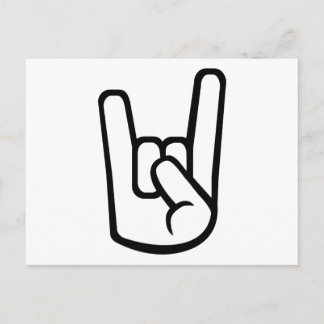 Rock-Hand-Zeichen Postkarte
