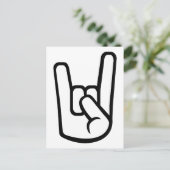 Rock-Hand-Zeichen Postkarte (Stehend Vorderseite)