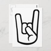 Rock-Hand-Zeichen Postkarte (Vorne/Hinten)