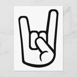 Rock-Hand-Zeichen Postkarte