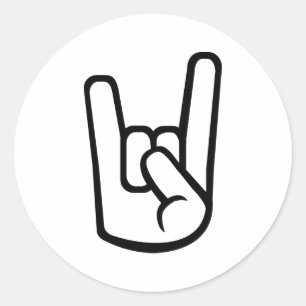 Rock-Hand-Zeichen Runder Aufkleber