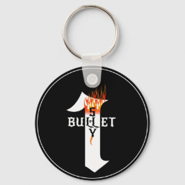 Rock Heavy Metal Musiker One Bullet Shy Flames Schlüsselanhänger
