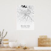 Rock Hill Map - South Carolina - City Map Poster (Küche)