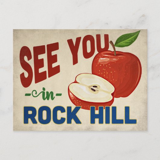 Rock Hill South Carolina Apple - Vintage Travel Postkarte (Vorderseite)