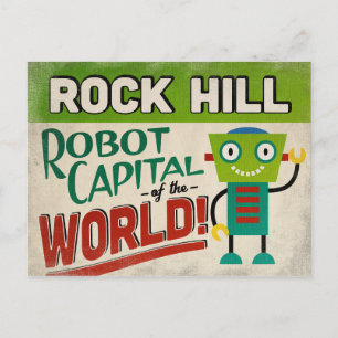 Rock Hill South Carolina Robot - Funny Vintag Postkarte