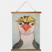 Rock Hopper Penguin Wandteppich Mit Holzrahmen (Vorderseite)