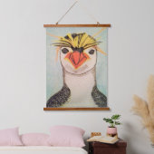 Rock Hopper Penguin Wandteppich Mit Holzrahmen (Schlafzimmer)