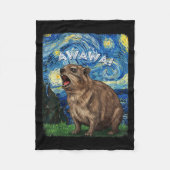 Rock Hyrax Awawa Funny Groundhog Starry Night Van Fleecedecke (Vorderseite)