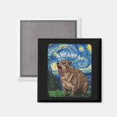 Rock Hyrax Awawa Funny Groundhog Starry Night Van Magnet (Vorderseite/Rückseite)