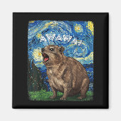 Rock Hyrax Awawa Funny Groundhog Starry Night Van  Magnet (Vorne)
