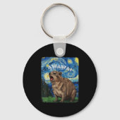 Rock Hyrax Awawa Funny Groundhog Starry Night Van Schlüsselanhänger (Vorderseite)