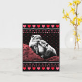 Rock Hyrax Valentine's Day Ugly Sweater Style Karte (Gelbe Blume)