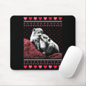 Rock Hyrax Valentine's Day Ugly Sweater Style Mousepad (Mit Mouse)