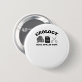 Rock immer gewinnt - Funny Geology Puff für Geolog Button (Vorne & Hinten)