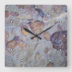Rock Iron Ore Stone mit Punkten Quadratische Wanduhr