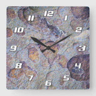 Rock Iron Ore Stone mit Zahlen Quadratische Wanduhr