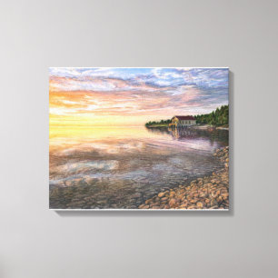 Rock Island, Door Landkreis boathouse canvas print Leinwanddruck