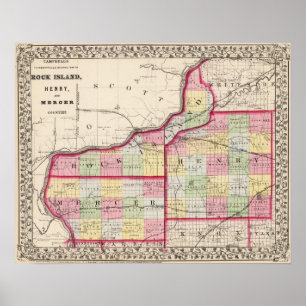 Rock Island, Henry, Mercer Landkreises Poster