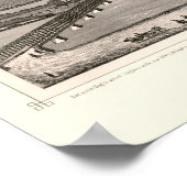 Rock Island, IL Panorama Karte - 1874 Poster (Ecke)