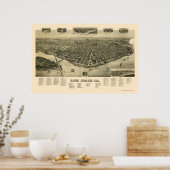 Rock Island, IL Panorama Karte - 1889 Poster (Küche)