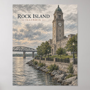 Rock Island Illinois Riverfront Poster #103