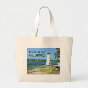 Rock Island Lighthouse, New York Tote Bag Jumbo Stoffbeutel