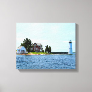 Rock Island Lighthouse, New York Wrapped Canvas Leinwanddruck