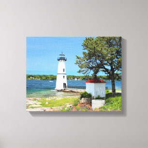 Rock Island Lighthouse, New York Wrapped Canvas Leinwanddruck