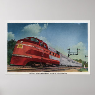 Rock Island RocketStreamlined Train Poster