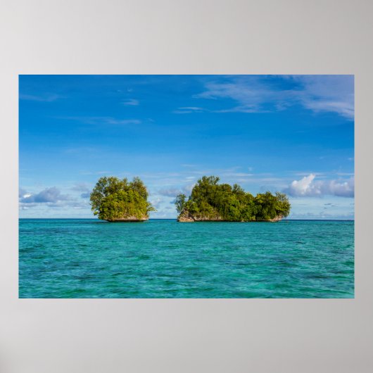 Rock Islet On Ocean Seascape Poster (Vorne)