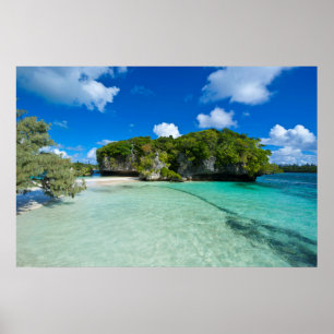 Rock Islet On The Beach Poster