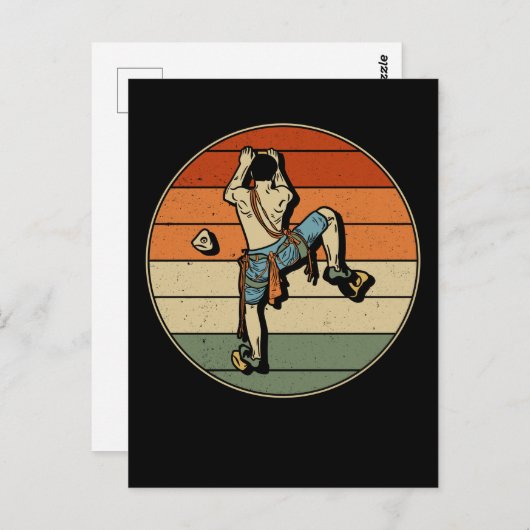 Rock Klettern Indoor Retro Bergsee-Zauber Postkarte (Vorne/Hinten)