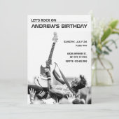 Rock-Konzert Geburtstag Einladung (Stehend Vorderseite)
