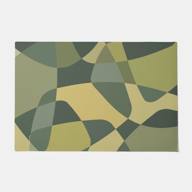 Rock Layers Green aus der Mitte des Jahrhunderts Fußmatte (Vorderseite)