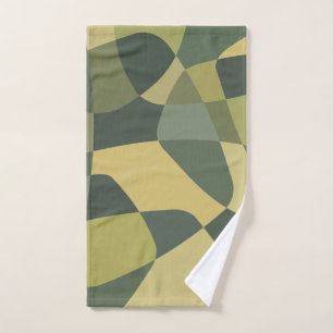 Rock Layers Green aus der Mitte des Jahrhunderts Handtuch