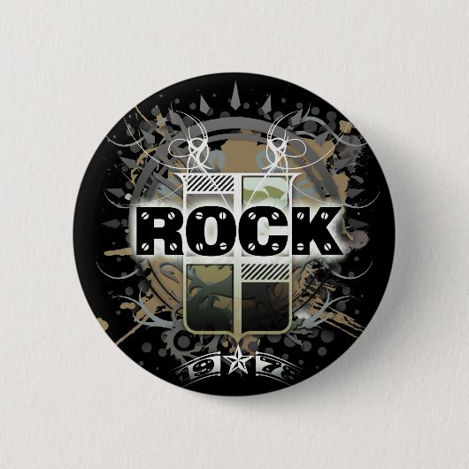 Rock=Life 'Vintage Rock' Abzeichen Button (Vorderseite)