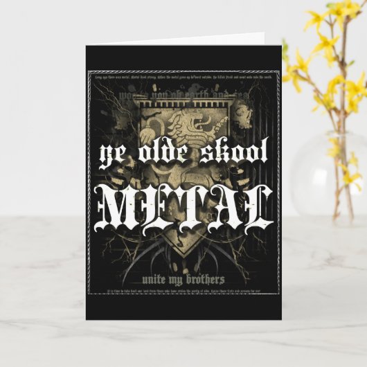 Rock=Life "YE Olde Skool Metall" Gruß-Karte Karte (Gelbe Blume)
