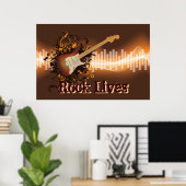 Rock Lives - Rock Music Poster (Heimbüro)